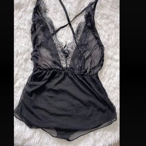 Black Lace Romper Sleepwear